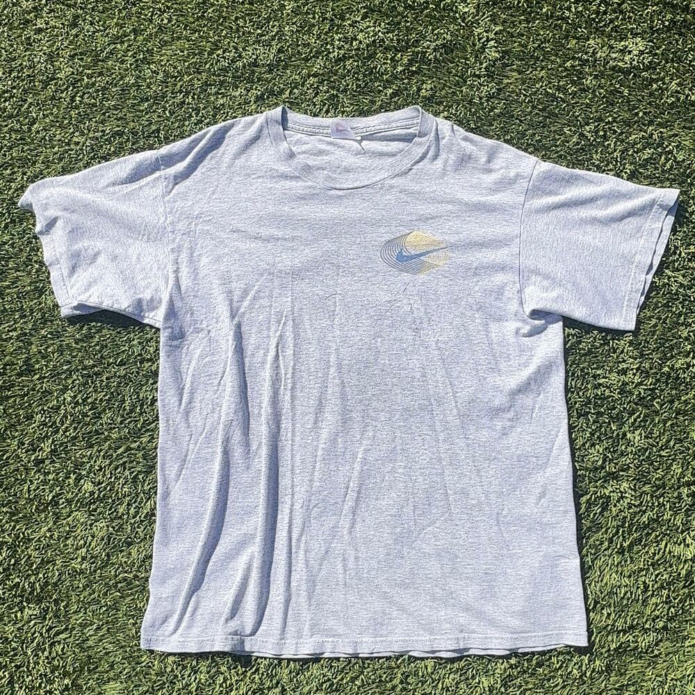 Vintage 90s Nike Swoosh Graphic Tee Grey Size M